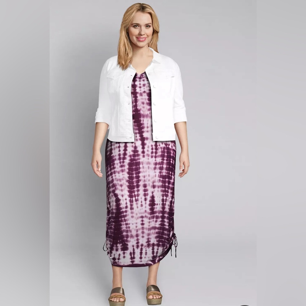 Lane Bryant Elegant Purple Tie-Dye Dress Sz 14/16 new without tags
